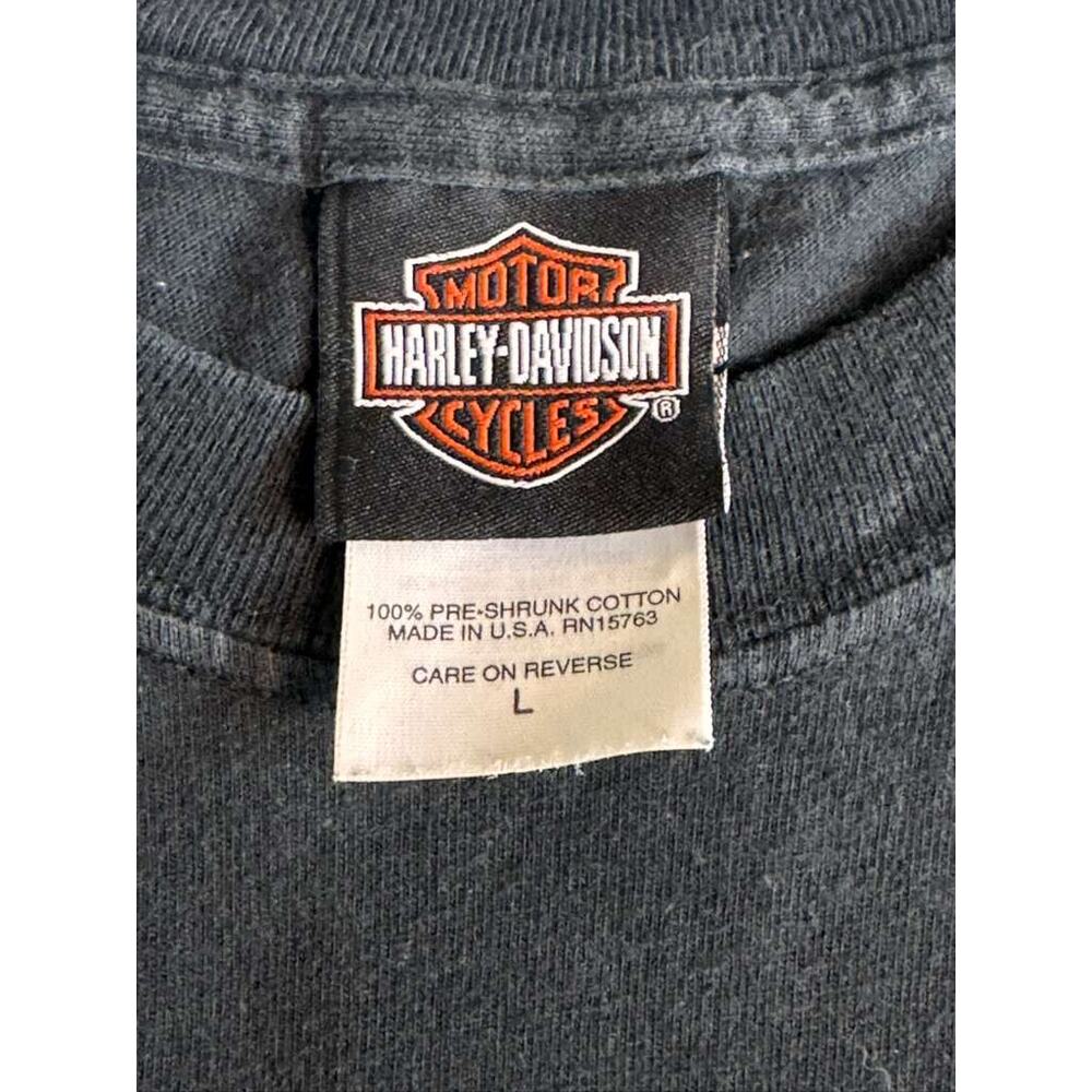 Hanes Harley-Davidson Motorcycle T-Shirt Men's Black Graphic USA Made - Large - Picture 3 of 5